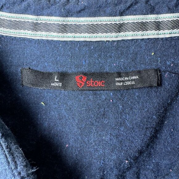 Stoic Men's Large Blue Button Front Shirt Long Sleeve Cotton Outdoor Casual - Picture 6 of 15